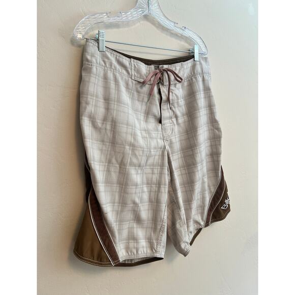 Vintage Y2K Men’s Billabong Swim Trunks Shorts Waist Size: 34 Brown/ Tan - Picture 3 of 8